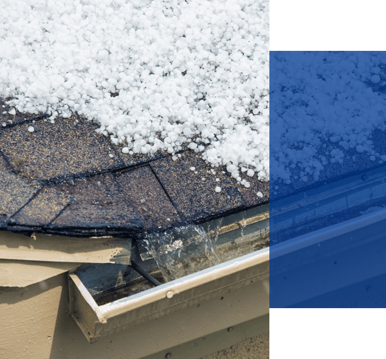 Hail Covering a Roof